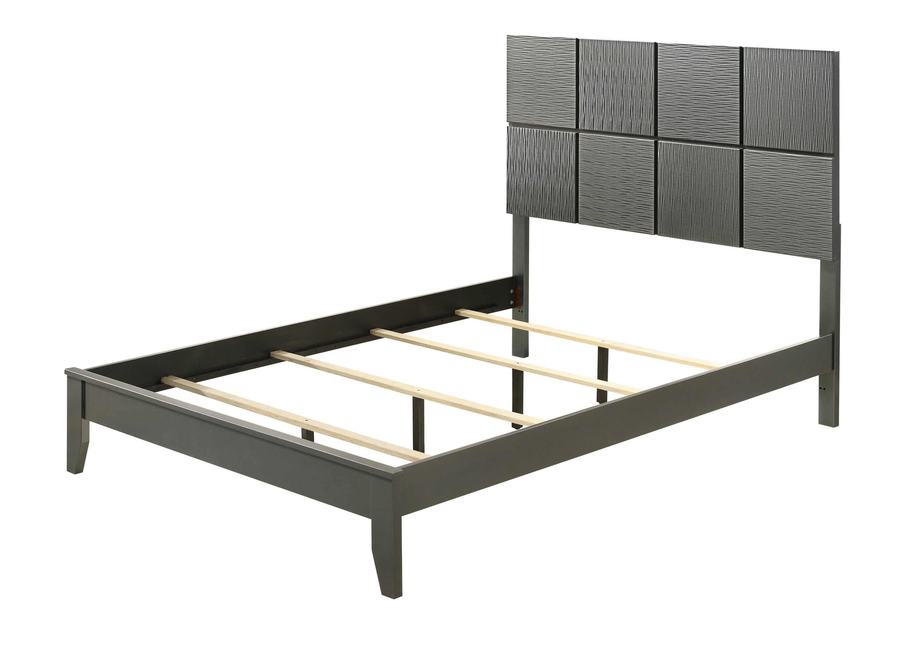 Denker Gunmetal King Panel Bed