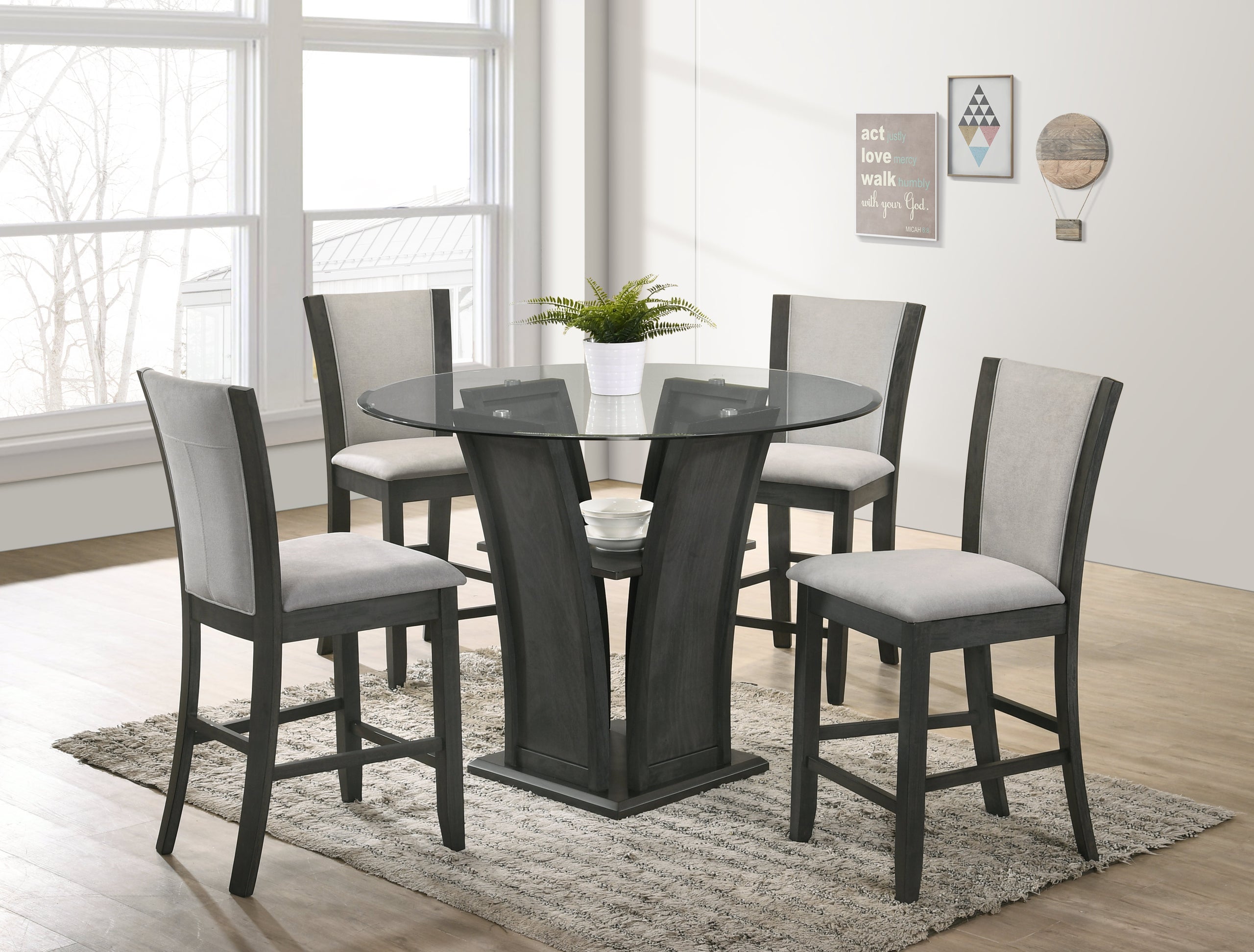 Orlando Gray 5-Piece Counter Height Set