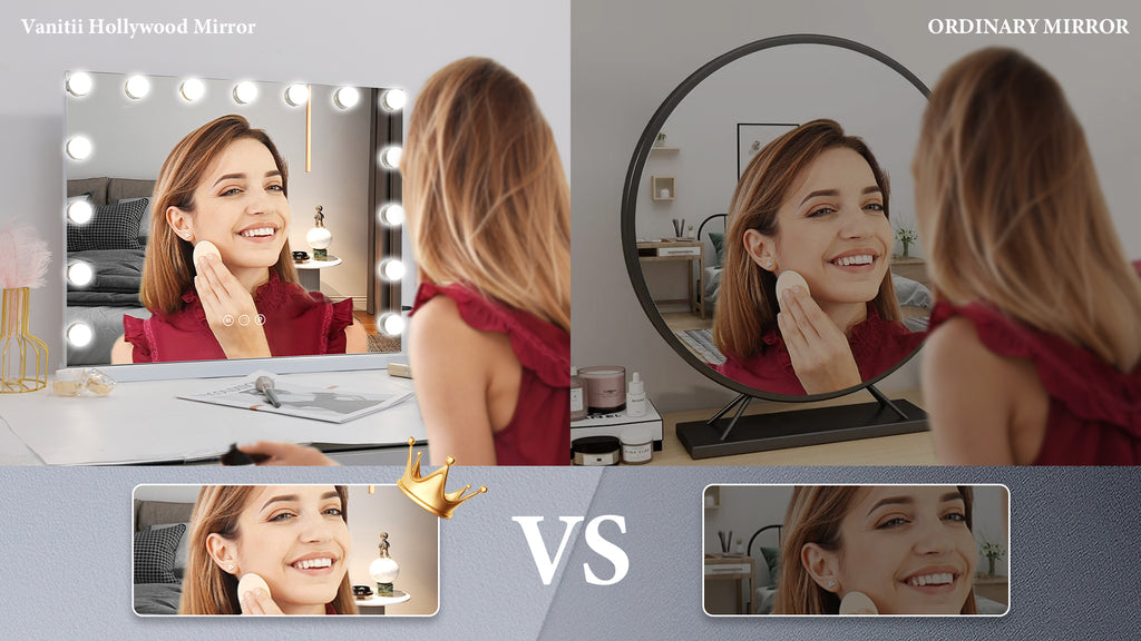Vanitii Hollywood Mirror VS Ordinary Mirror