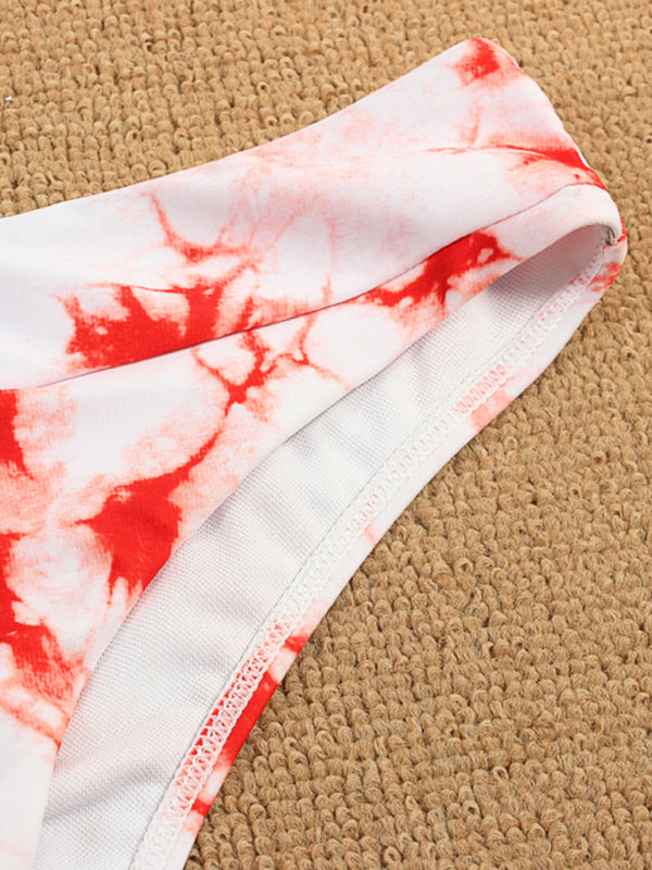 Two-piece swimsuit sexy tie-dye gradient push-up bikini