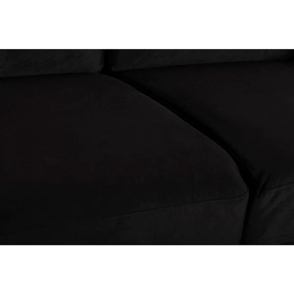 Benzara Judy 60 Inch Velvet Upholstered Loveseat with Nailhead Trim, Black BM271910