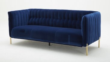 J&M Furniture Deco Chair, Sofa, Loveseat in Blue