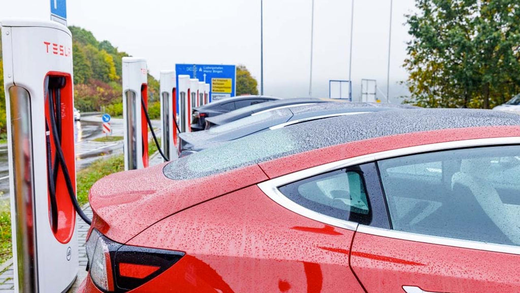 Can i charge my shop tesla in the rain