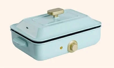 gl107 「SOLEMOOD ホットプレート 焼肉」はおしゃれな外観デザインで、淡いブルーカラーが精巧に調和し、写真やSNSで自作の美味しい料理を共有するのに最適!