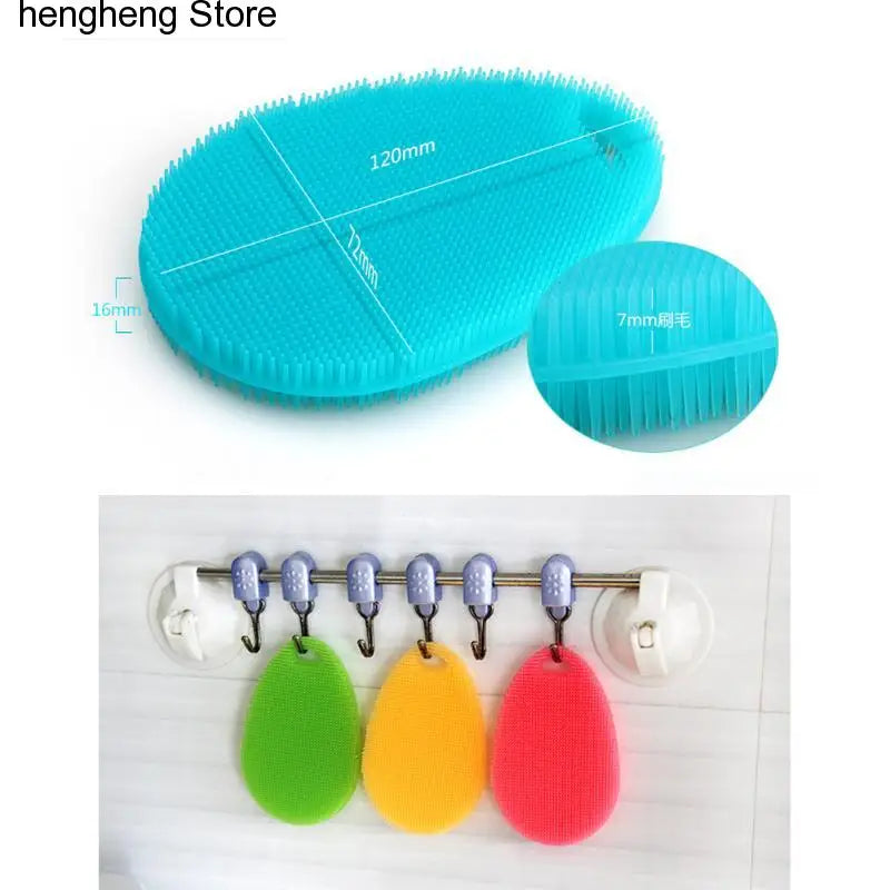 Cleaning Brushes Silicone Dish Bowl Scouring Pad Pot Pan Easy to clean Wash Brush Cleaning Kitchen