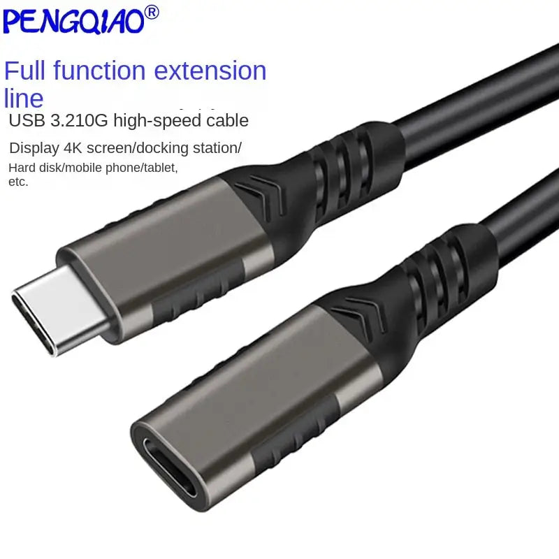 Type-c male to female data cable, USB3.2 extension adapter, PD charging cable, universal mobile