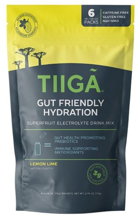 Tiiga Gut Friendly Hydration Lemon Lime - 2.76 oz