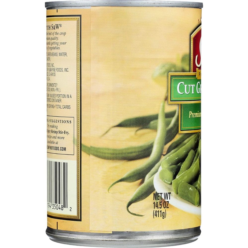 S&W Premium Cut Green Beans - 14.5 oz