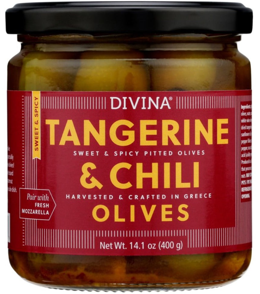 Divina Tangerine and Chili Olives - 14.1 oz