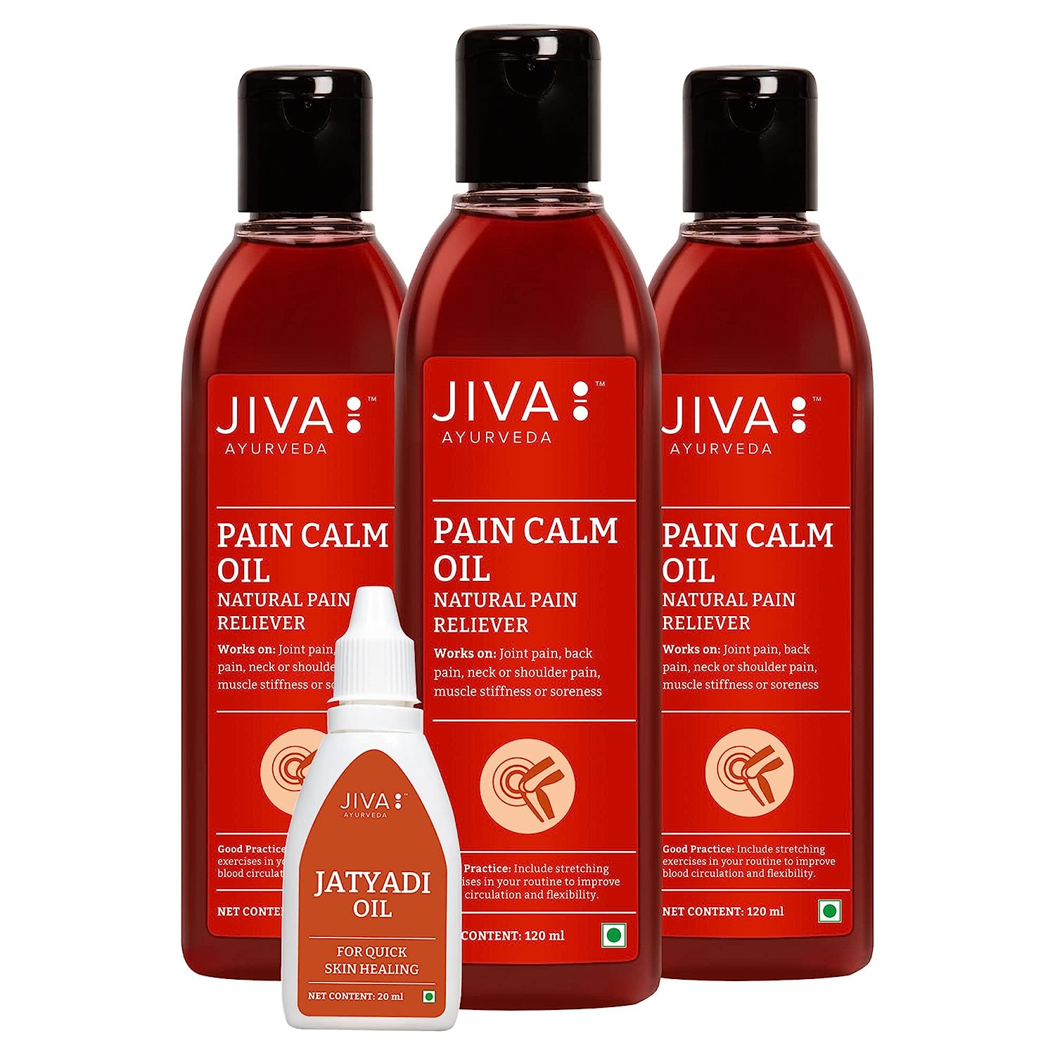 9x Jiva Pain Calm Oil - Pack of 9 - 120 ml Each