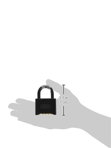 Master Lock Set-Your-Own Polished Combination Padlock, Die-Cast, Black