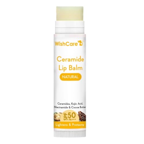 WishCare Ceramide Lip Balm with SPF50 PA+++ - Kojic Acid & Niacinamide - For Lip Lightening & Protection 5gm