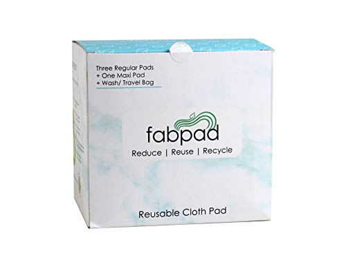 FabPad Reusable Washable Sanitary Cloth Pads Napkins Eco-Friendly Menstrual Hygiene Solutions (Pack Of 4)