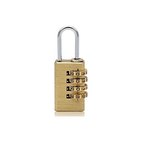 VOLO 4 Digit Brass Re-Settable Combination Padlock/Password Lock/resettable Combination Lock for Travel Bags, Travel Lock, Luggage Lock (Pack of 1)