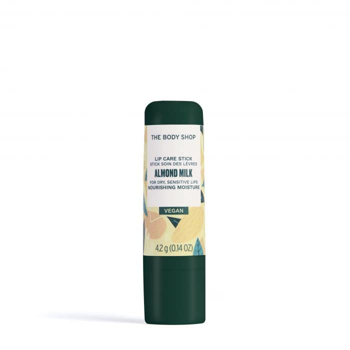 The Body Shop Almond Milk Lip Care Stick for Dry, Sensitive Lips Nourishing Moisture Vegan 4.2 G