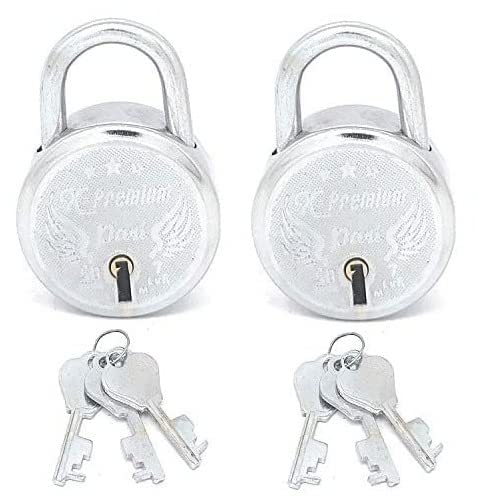 Smart Shophar Steel X-Premium Padlock 50 MM Silver, Pack of 5, with 3 Keys/Multipurpose Hardened Shackle Padlock for Door, Gate, Shutter and Home/Drill Resistant Body