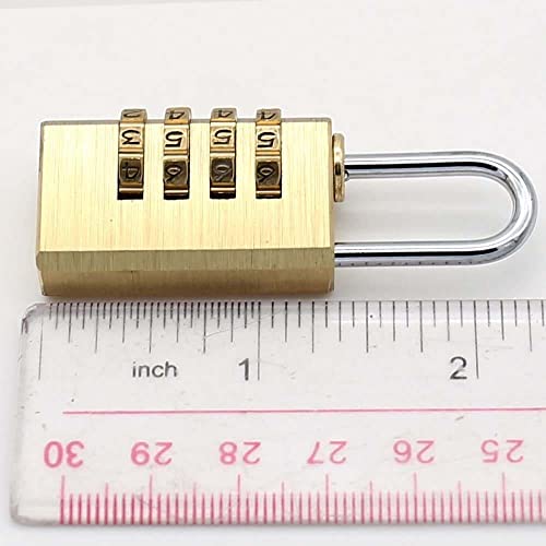 VOLO 4 Digit Brass Re-Settable Combination Padlock/Password Lock/resettable Combination Lock for Travel Bags, Travel Lock, Luggage Lock (Pack of 1)