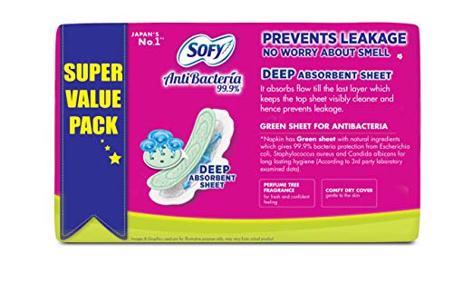 Sofy Anti Bacteria Extra Long Sanitary Pads (Pack of 54 Pads)