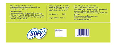 Sofy Anti Bacteria Extra Long Sanitary Pads (Pack of 54 Pads)