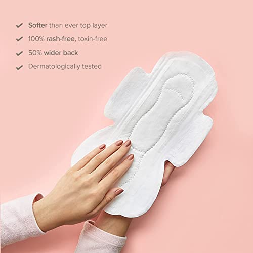 Nua Ultra-Safe Sanitary Pads For Women | 12 Ultra Thin Pads | 3 sizes in 1: Heavy Flow-XL+, Medium-XL & Light-L | Safe on Skin | Toxic-Free & Rash-Free | Unscented | Leakproof | With 12 Secure Shield Covers