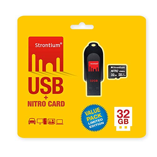 Strontium 32GB USB and 32GB Nitro MicroSD 85MBPS- Pack of 2