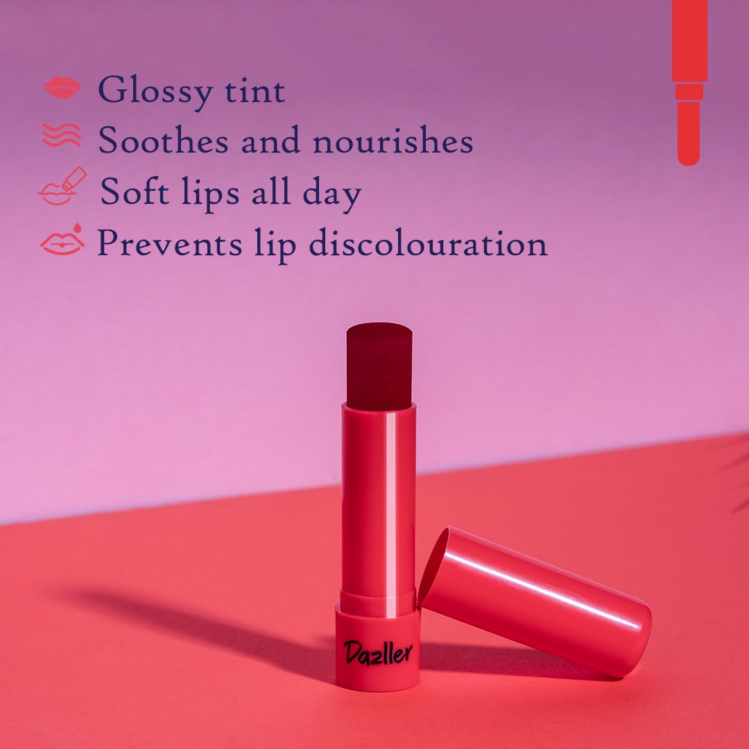 DAZLLER Luscious Lipbalm, 4G, Lb 04, Butter Scotch, Lip Care Essential, Glossy Tint, Soft And Nourished Lips All Day, No Lip Discolouration, Vegan & Cruelty-Free, Multicolor