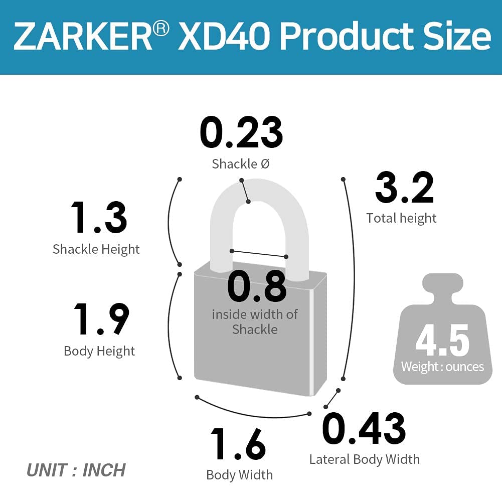 [ZARKER XD40] 4 Digit Combination Lock for Gym,Sports&Family use Locker (Pink)