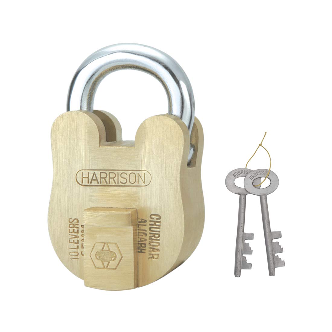 Harrison Churidar -0269 10 Levers Painted Padlock with 2 Keys (Brass)