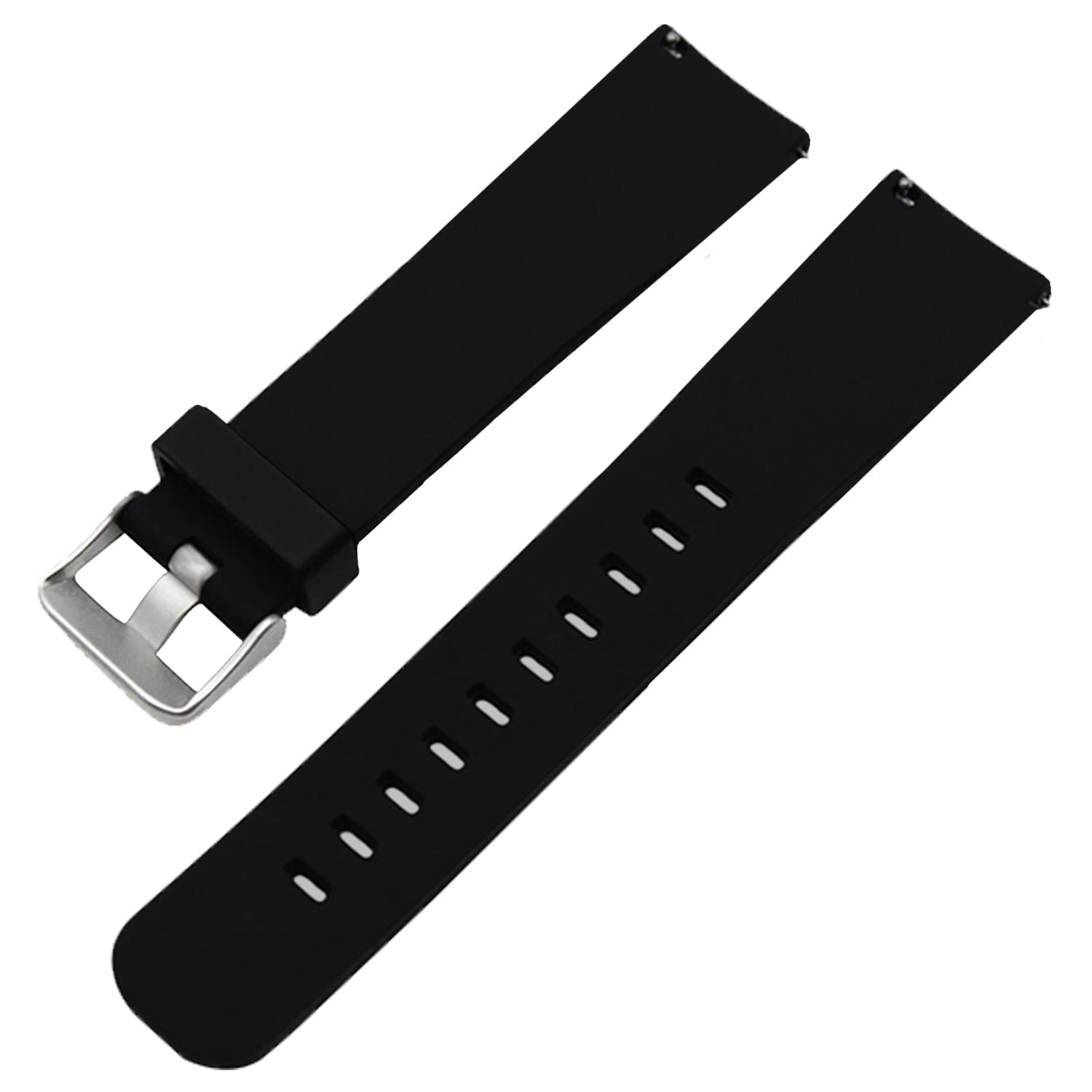 ACM Watch Strap Silicone Belt 20mm compatible with Fire Boltt Ninja 2 Max Bsw022 Smartwatch Casual Classic Band Black