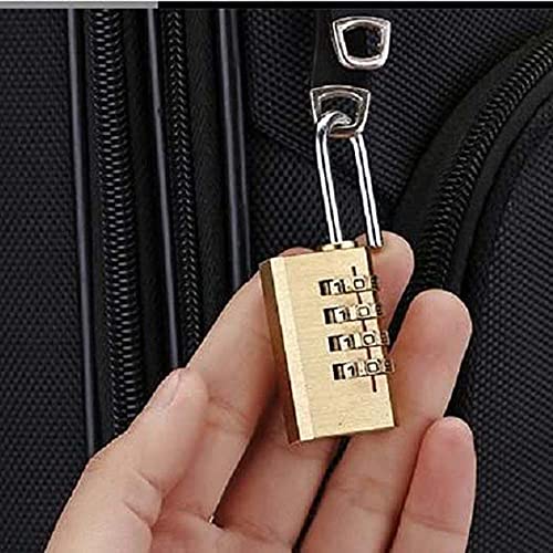 VOLO 4 Digit Brass Re-Settable Combination Padlock/Password Lock/resettable Combination Lock for Travel Bags, Travel Lock, Luggage Lock (Pack of 1)