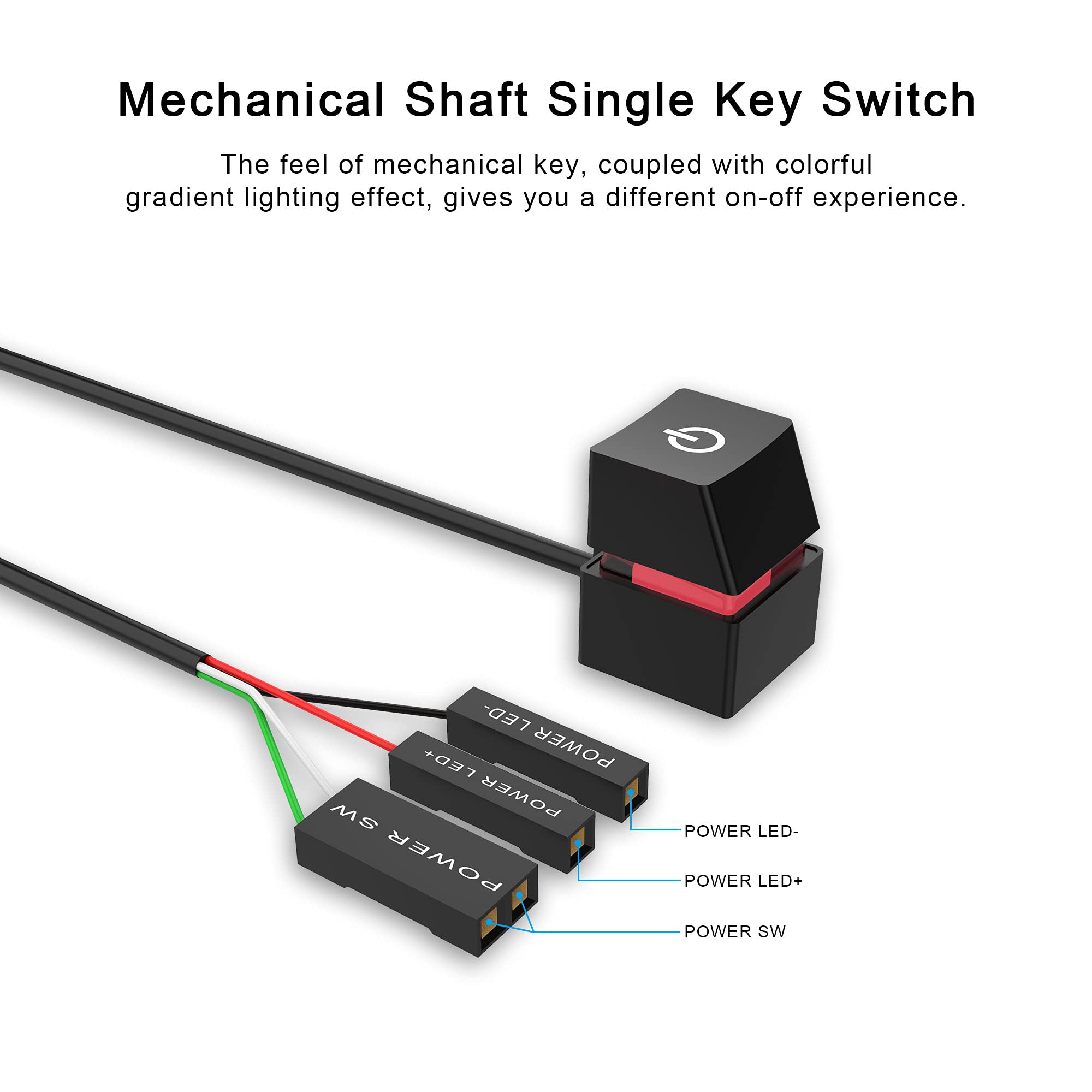 Verilux Desktop Computer Power Switch, Computer On/Off Switch, Push Button Cpu Power Switch Button For Household Office Hotel Extension Cord, External Remote Start Pc Motherboard Switch Button Cable