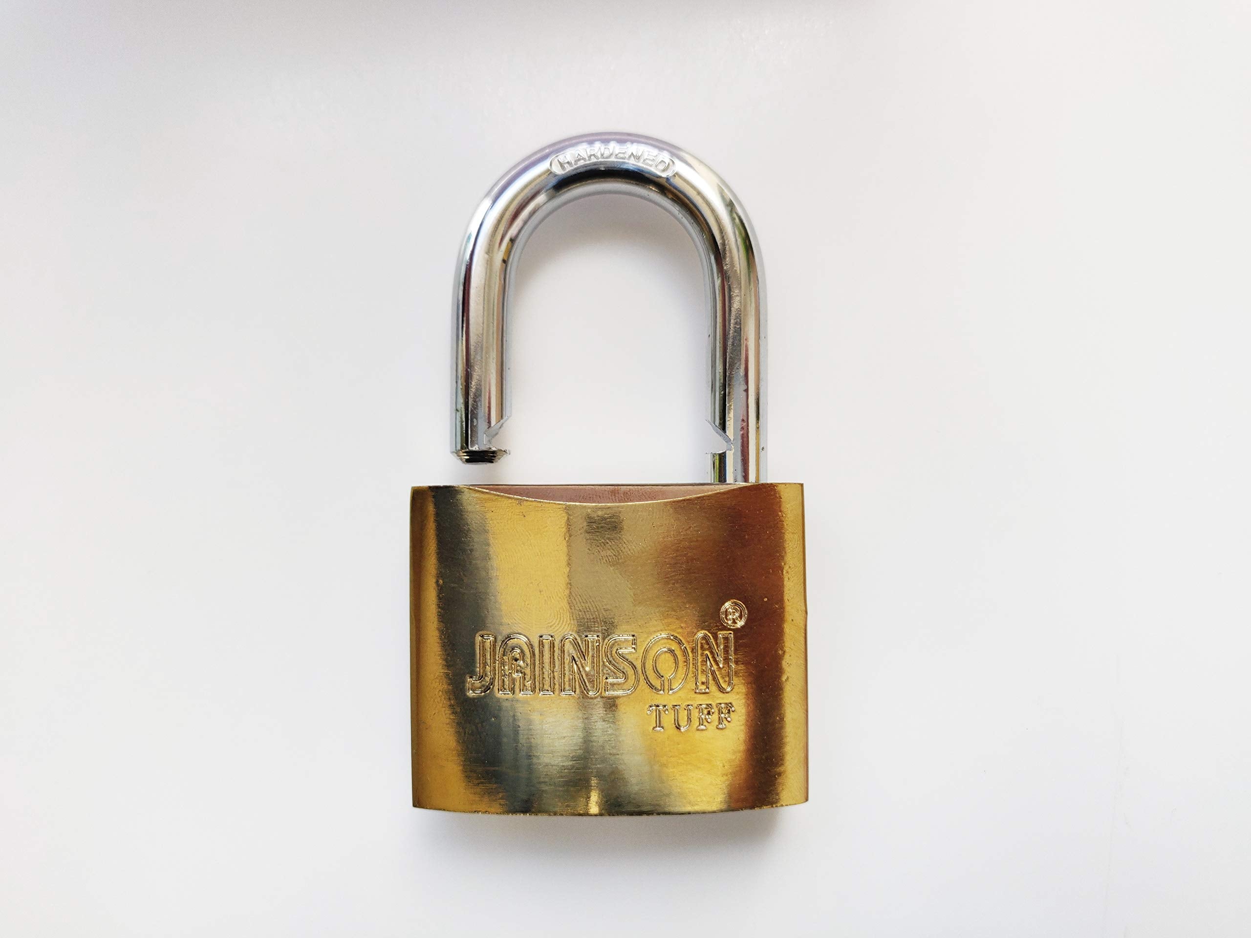 Jainson Locks Tuff Brass Plated Padlock (63mm) (Double Locking & Hardened Shackle) with 3 Cylindrical Keys