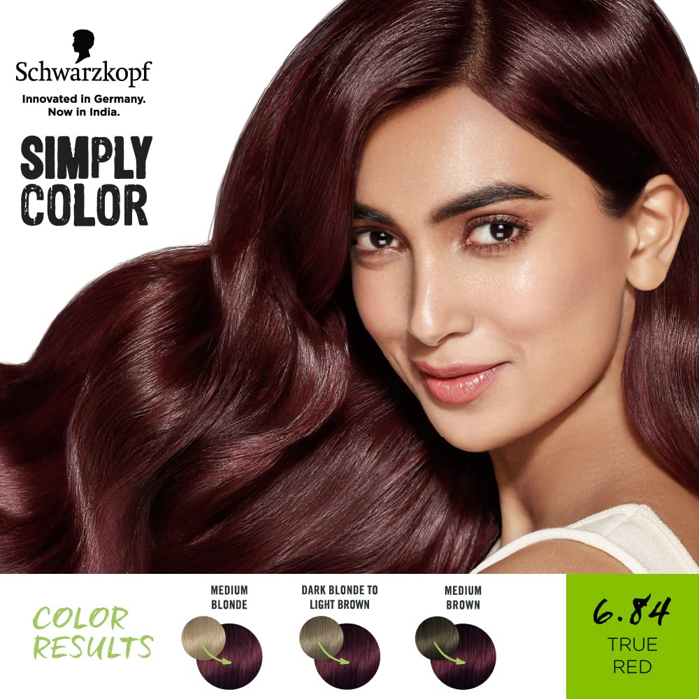 Schwarzkopf Simply Color Permanent Hair Colour 6.84 True Red