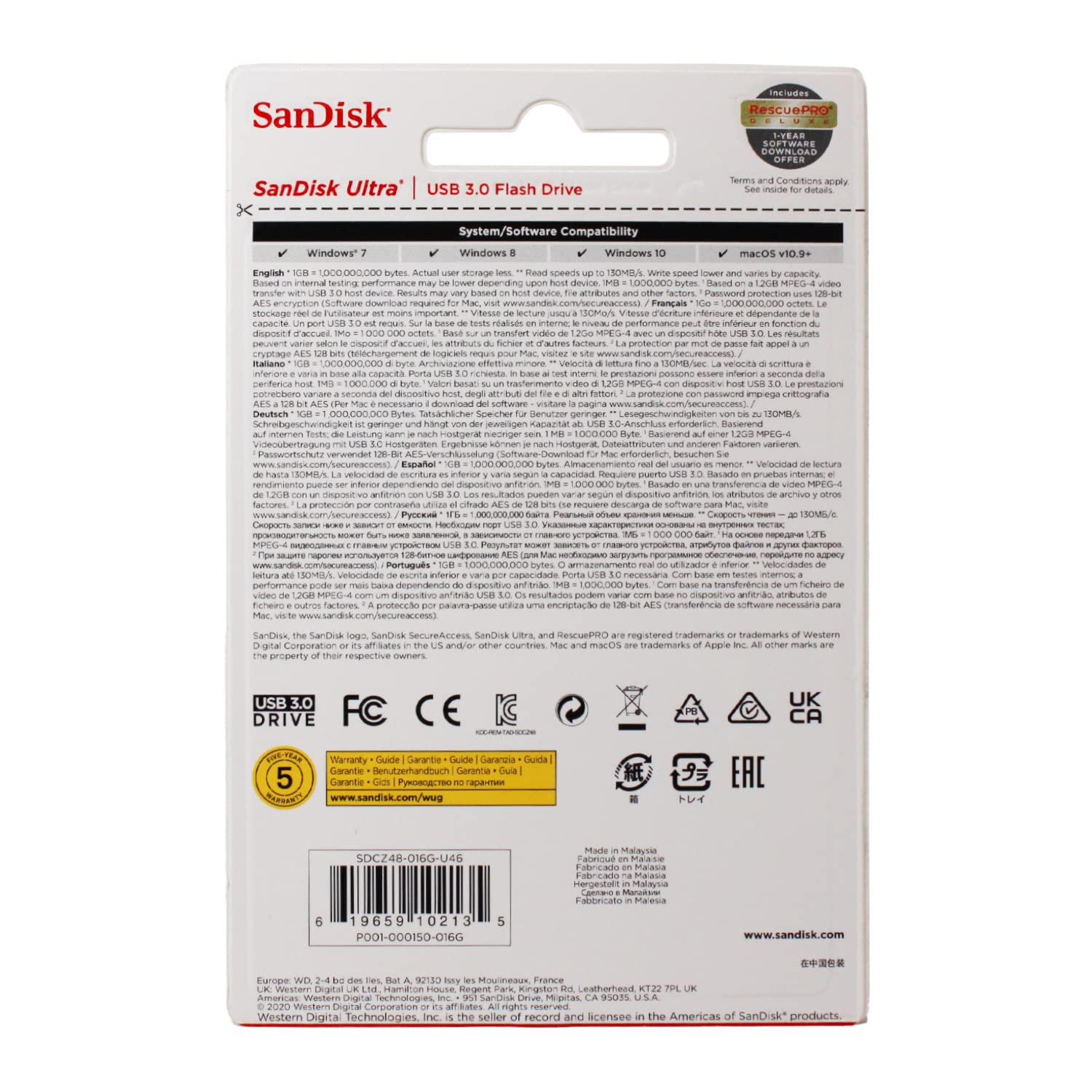 SanDisk Ultra CZ48 16GB USB 3.0 Pen Drive (Black)