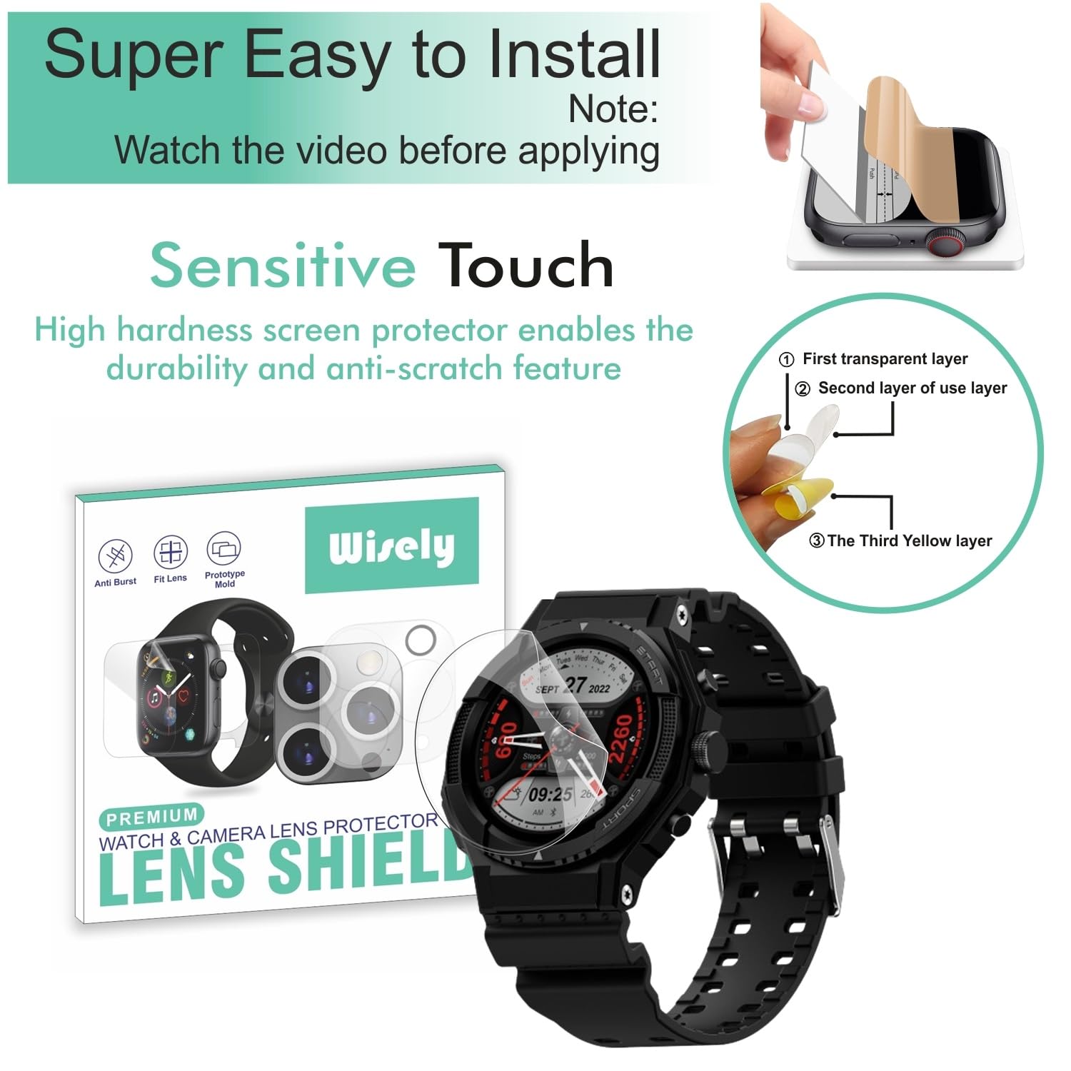Wisely |3pcs| Screen Guard Protector For Fire Boltt Quest Smartwatch |1.39
