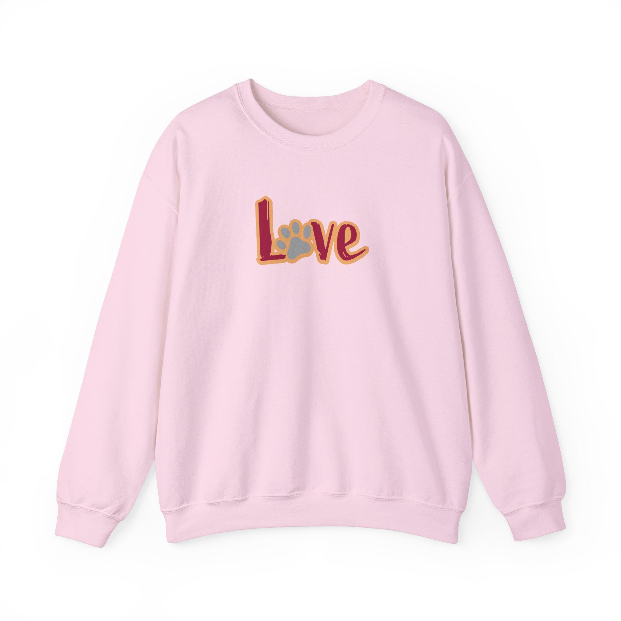 Love Sweatshirt with Dog Print Comfy Crewneck for Dog Lovers