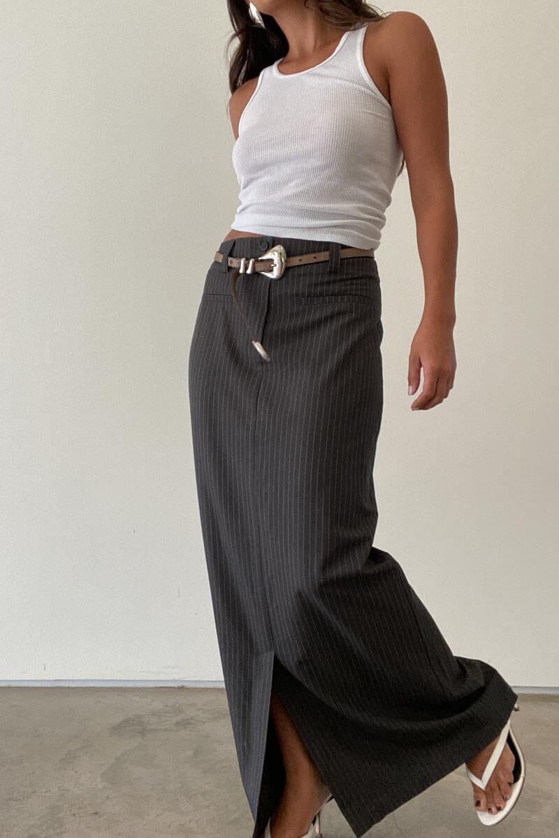 Pinstripe Maxi Skirt