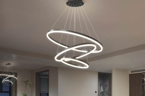 AVA LED Single Ring Pendant Light - Modern Round Shape Ceiling Light  Fixture - Coffee Brown Single Ring Pendant - Vivio Lighting