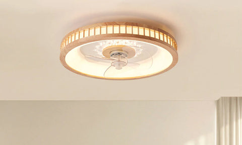 Wood Flush Mount Ceiling Fan Light
