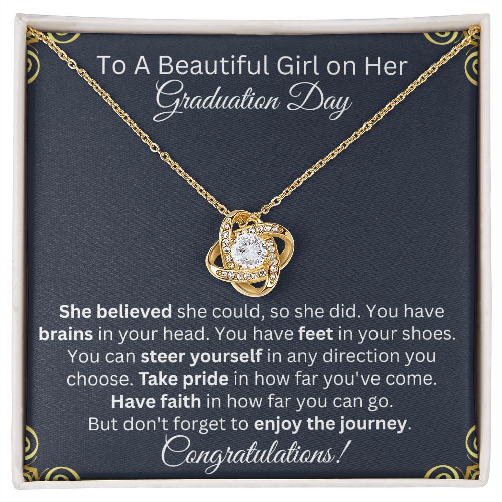 To A Beautiful Girl On Her Graduation Day | Love knot Necklace