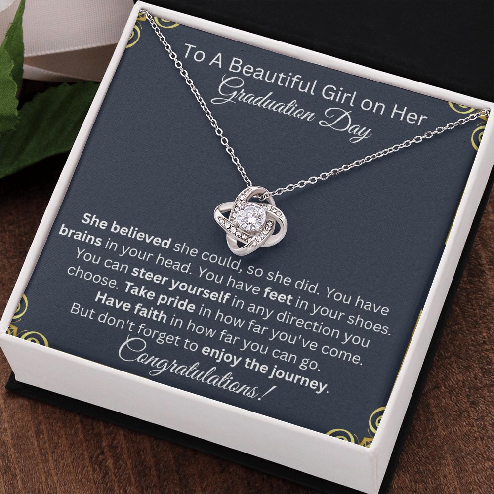 To A Beautiful Girl On Her Graduation Day | Love knot Necklace