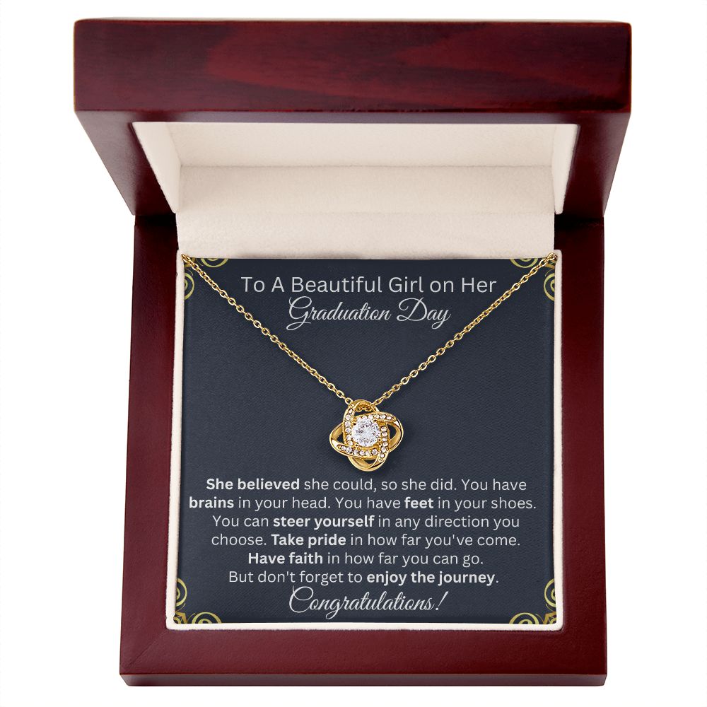 To A Beautiful Girl On Her Graduation Day | Love knot Necklace