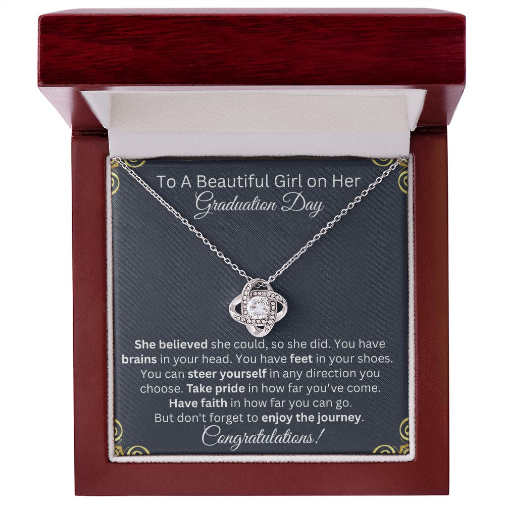 To A Beautiful Girl On Her Graduation Day | Love knot Necklace