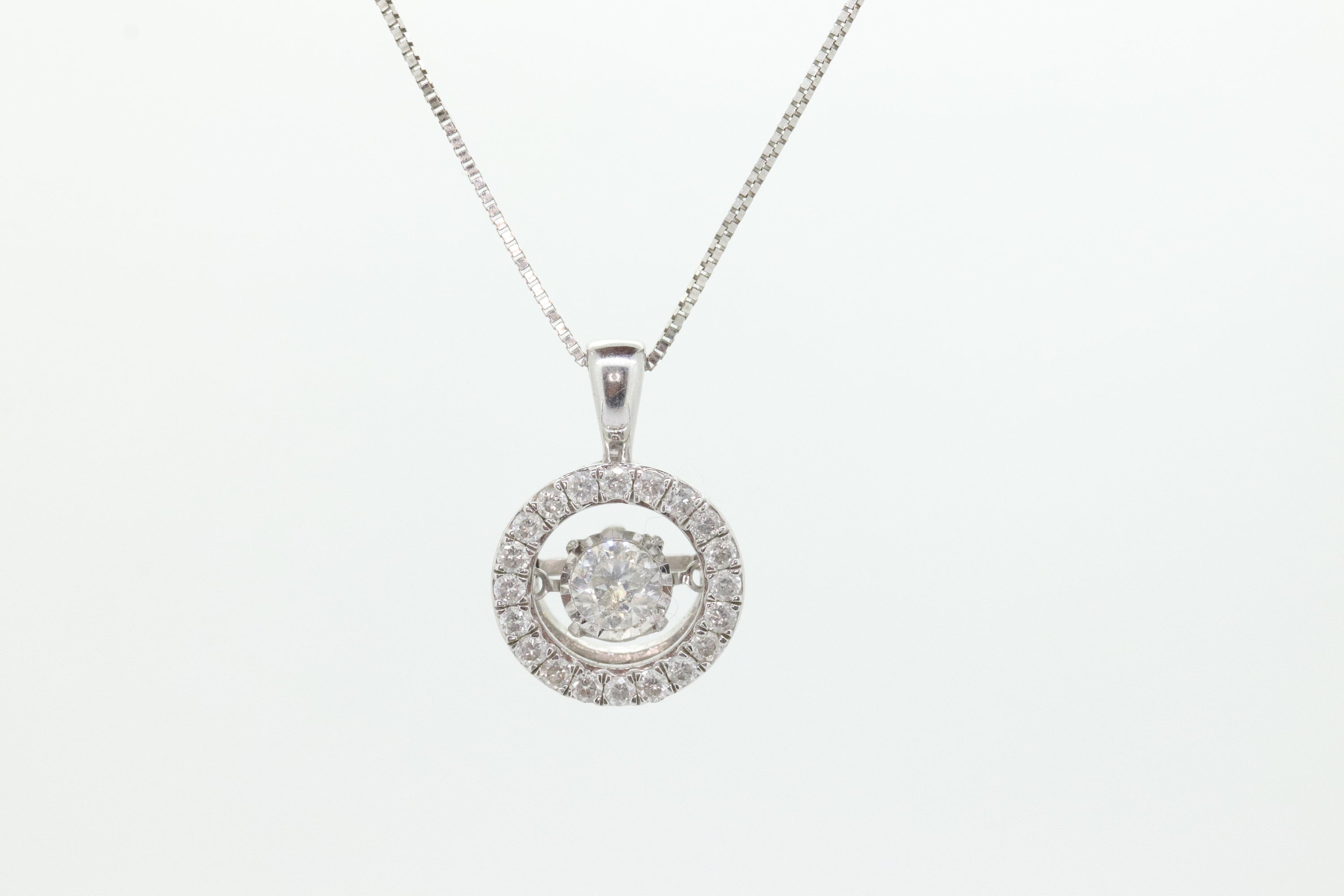 14k Diamond Solitaire Halo Pendant. Happy Diamond pendant. Total 1ctw Diamond necklace. Diamond Cluster necklace st(300/11)