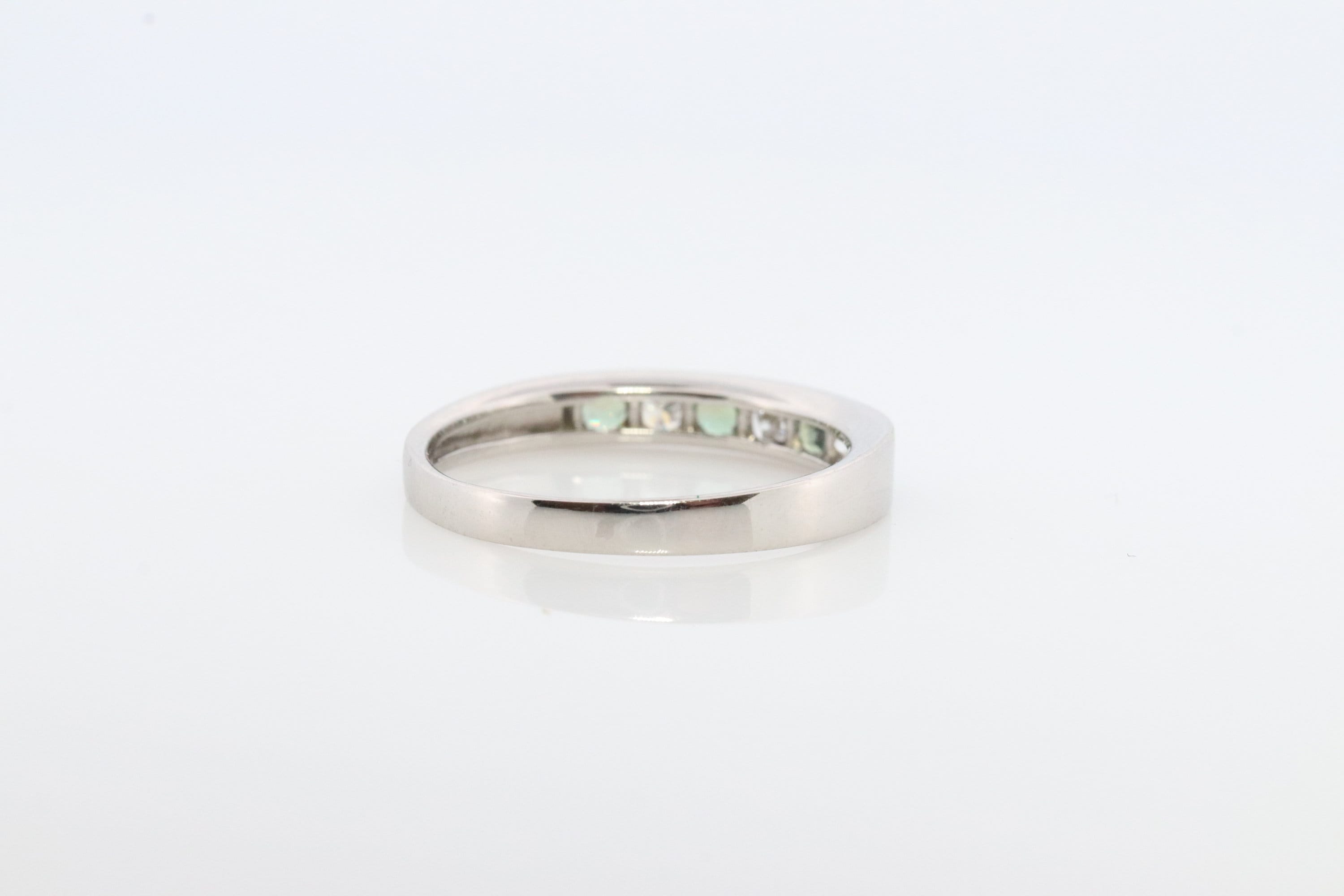 Genuine Alexandrite Ring. Diamond Alexandrite Eternity band 900 Platinum setting round Natural ALEXANDRITE ring with diamond accents.