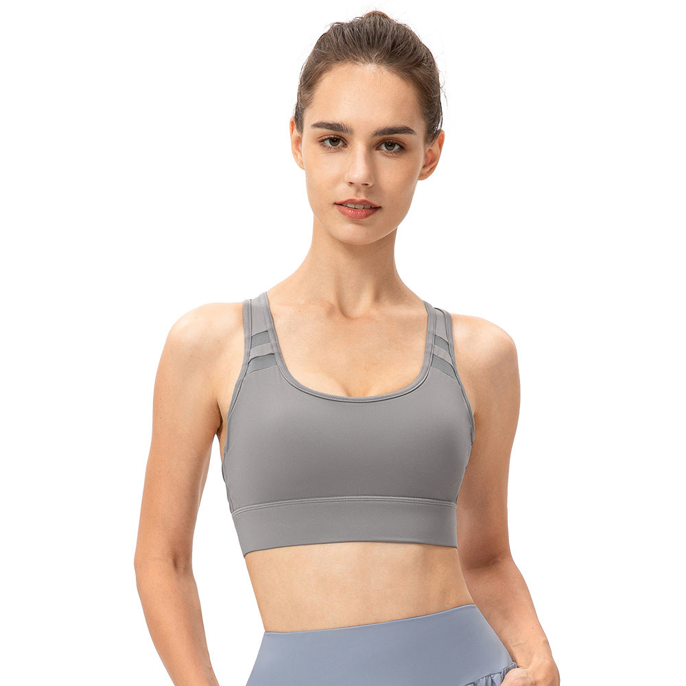 High Support Striped & Mesh Sports Bra (Standard & Plus Sizes)