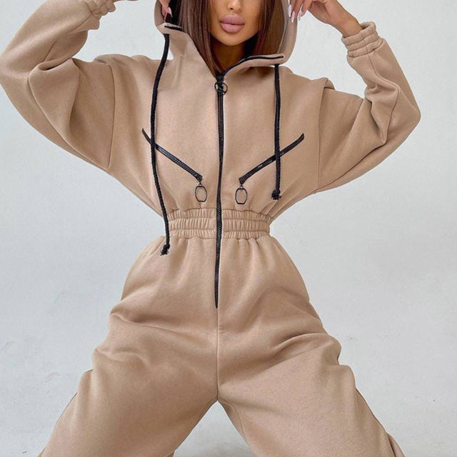 Zip Up Hoodie One Piece Body Suit