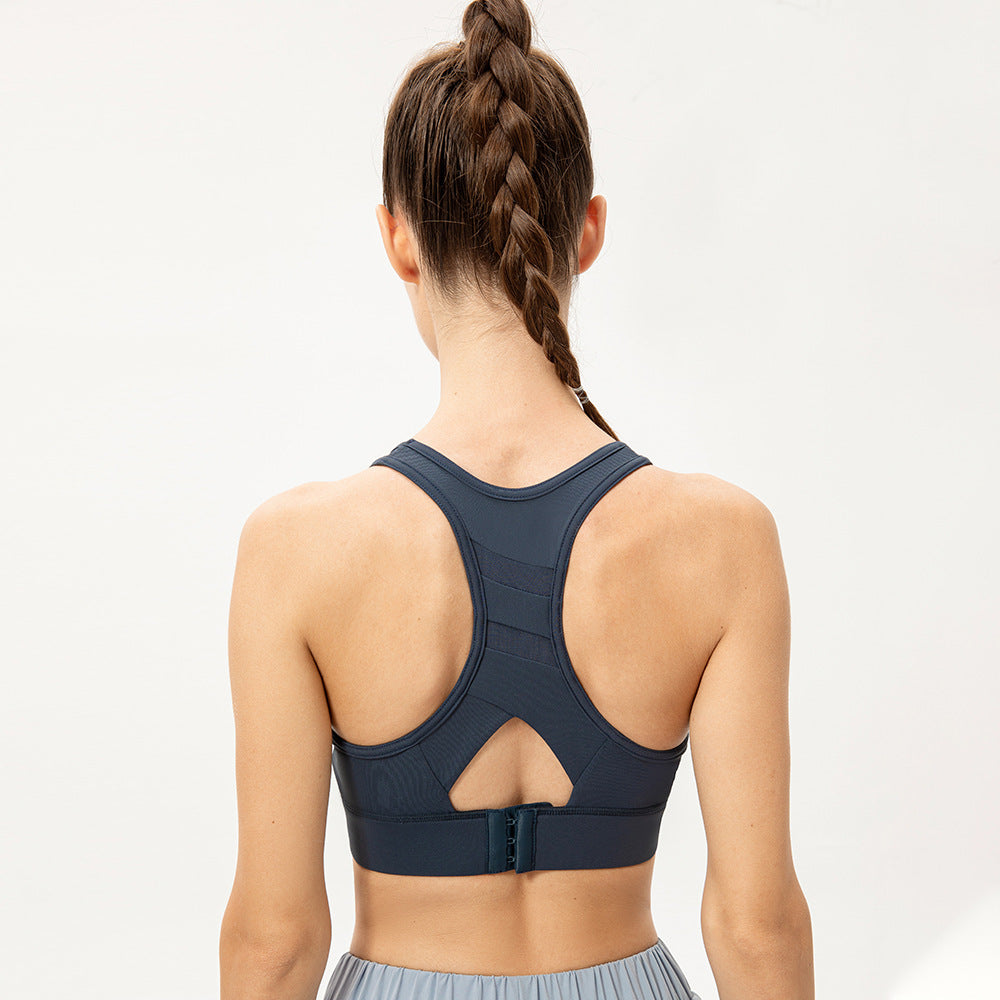 High Support Striped & Mesh Sports Bra (Standard & Plus Sizes)