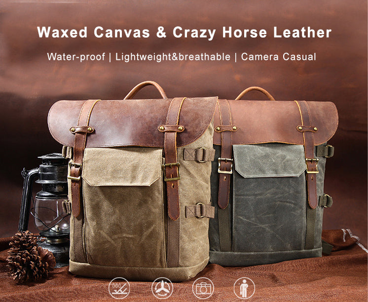 canvas and leather camera bags