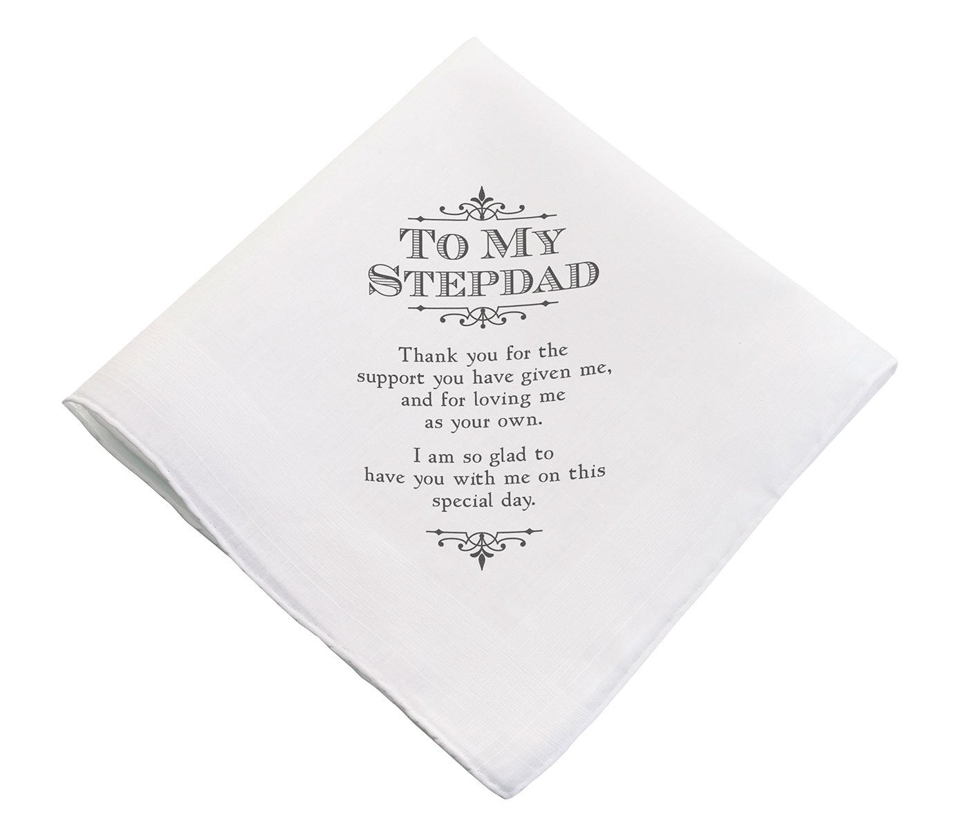 Lillian Rose White Stepdad Wedding Gift Cotton Keepsake Hankie, 17